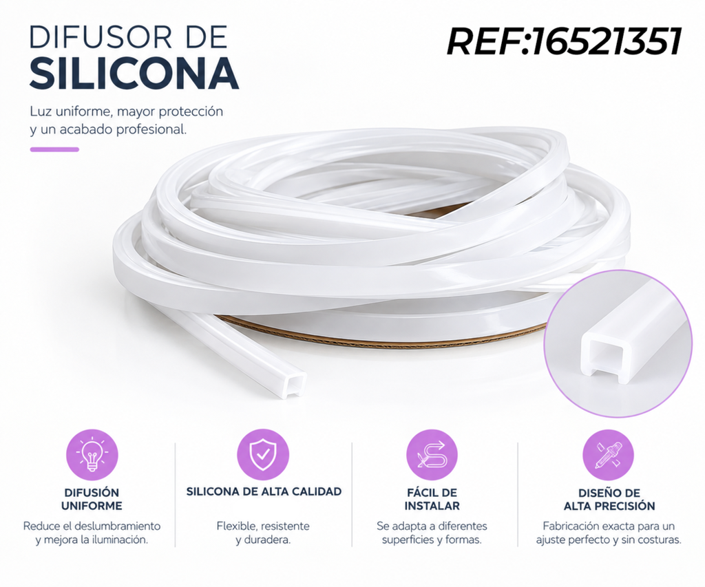 Rollo 10 m. de difusor flexible alta calidad  para perfil 1652135