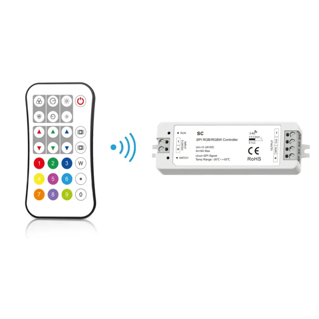 Controlador RGBW con mando y Wi-Fi, DC12V: 192W / DC24V: 384W (copia)