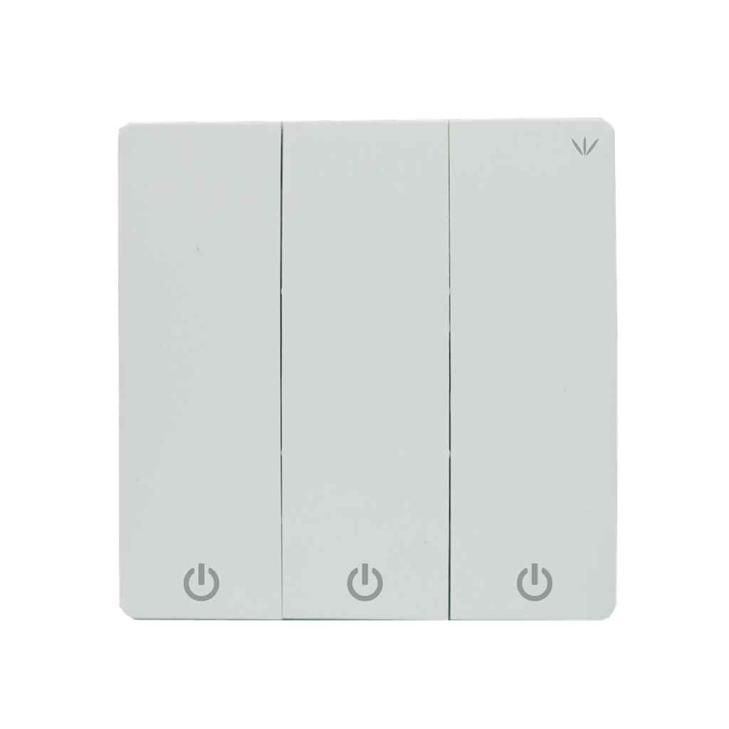 Interruptor inalámbrico blanco. 3 botones