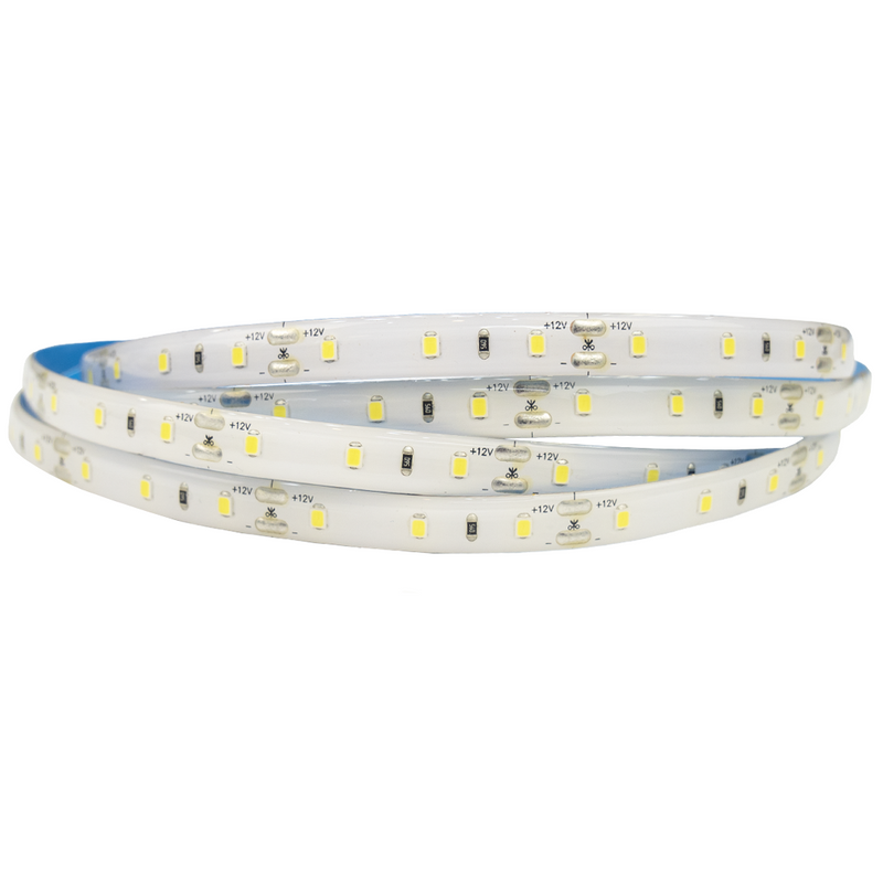 Tira LED 12,65W DC12V IP65 60LEDs/m SMD2835 Luz Cálida 10mm 5m