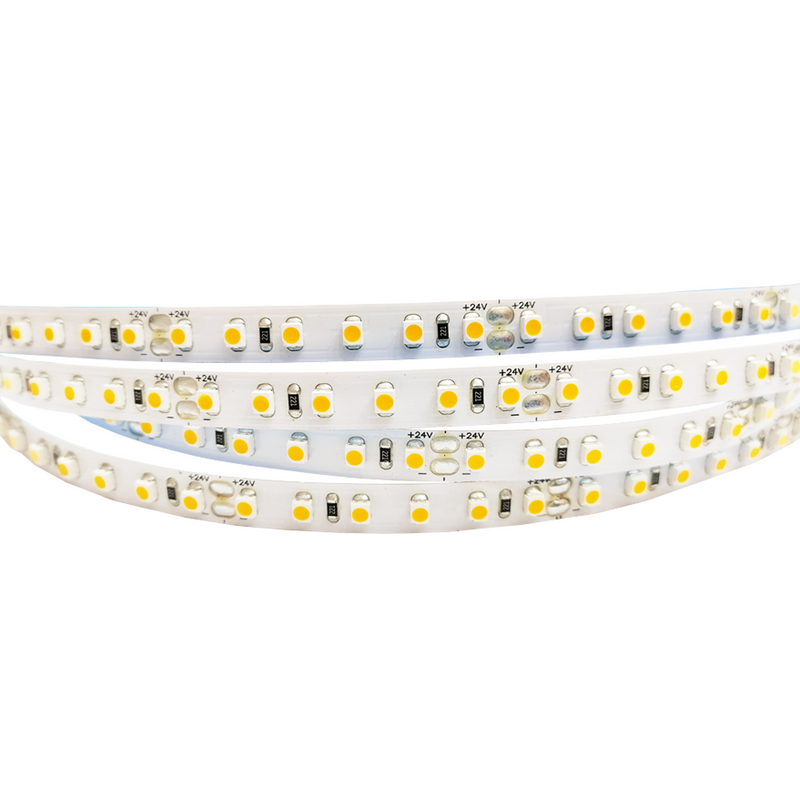 Tira LED DC24V 9,6W IP20 SMD3528 120LEDs/m Luz Extra Cálida 2300ºK 8mm 5m