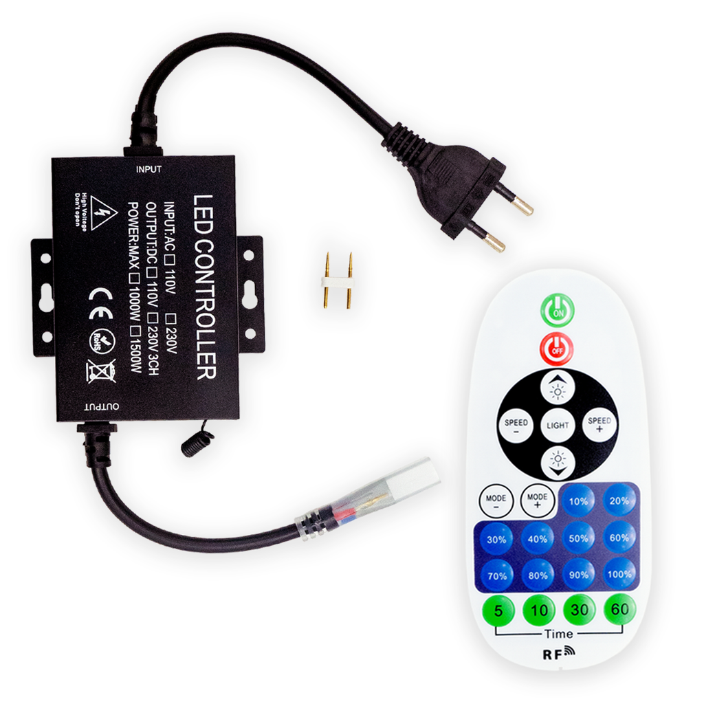 Controlador con mando para tira LED AC220V monocolor 
