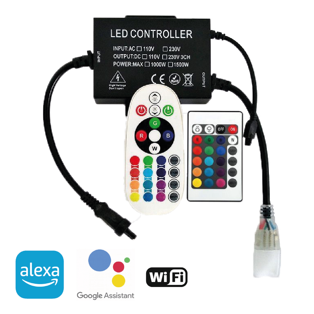 Controlador para tira RGB 220V con Wi-Fi y mando