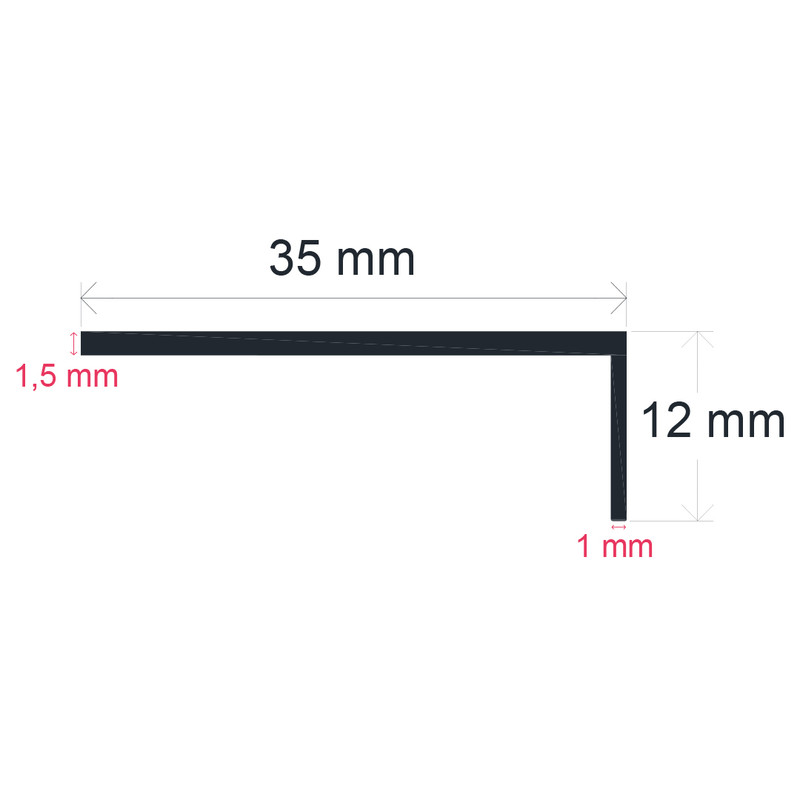 LED profile (12 mm x 35 mm)