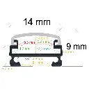 Surface-mounted LED profile (14 mm x 9 mm)