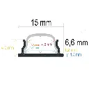Perfil LED de superficie de 15 mm x 6,6 mm
