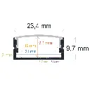 Perfil LED de superficie de 23,4 mm x 9,7 mm