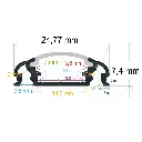 Oberflächenmontiertes LED-Profil (24,77 mm x 7,4 mm)