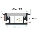 Profilo LED da incasso per pavimenti esterni (27,2 mm x 11 mm)