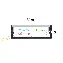 Perfil LED de superficie de 30 mm x 10 mm