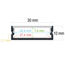 Perfil LED de superficie de 30 mm x 10 mm