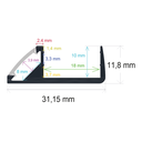 LED profile for furniture (31.15 mm x 11.8 mm)