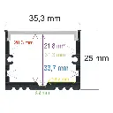 Profilé LED en surface (35,3 mm x 25 mm)
