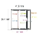 Surface-mounted LED profile with hanging option, 36.4 mm x 41.8 mm