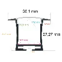 Eingebautes LED-Profil für Decke, 36,1 mm x 27,27 mm