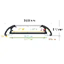 Perfil LED de superficie de 38,98 mm x 8,77 mm