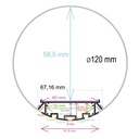 Extra-large cylindrical LED profile of Ø 120 mm