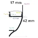 Profilé LED mural 42 mm x 17 mm