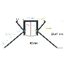 Profilo LED da incasso ad angolo di 46 mm x 23,81 mm