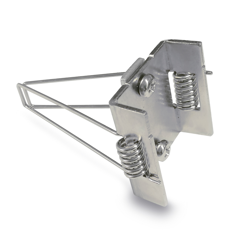 Pinza metálica para la sujeción de perfiles LED empotrables