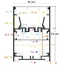 Perfil LED de superficie con opción colgante de 50 mm x 75 mm