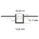 Perfil LED para empotrar en una obra de 52,25 mm x 13,15 mm