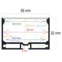 Perfil LED de superficie con opción colgante de 55 mm x 32 mm