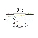 LED-Profil zur Einbauinstallation mit Pendeloption, 75 mm x 35 mm