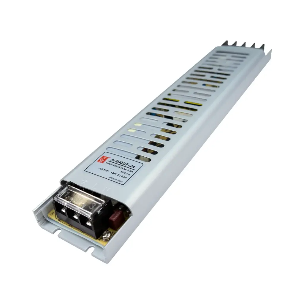 Fuente de alimentación alargada para tiras LED 200W DC24V IP20