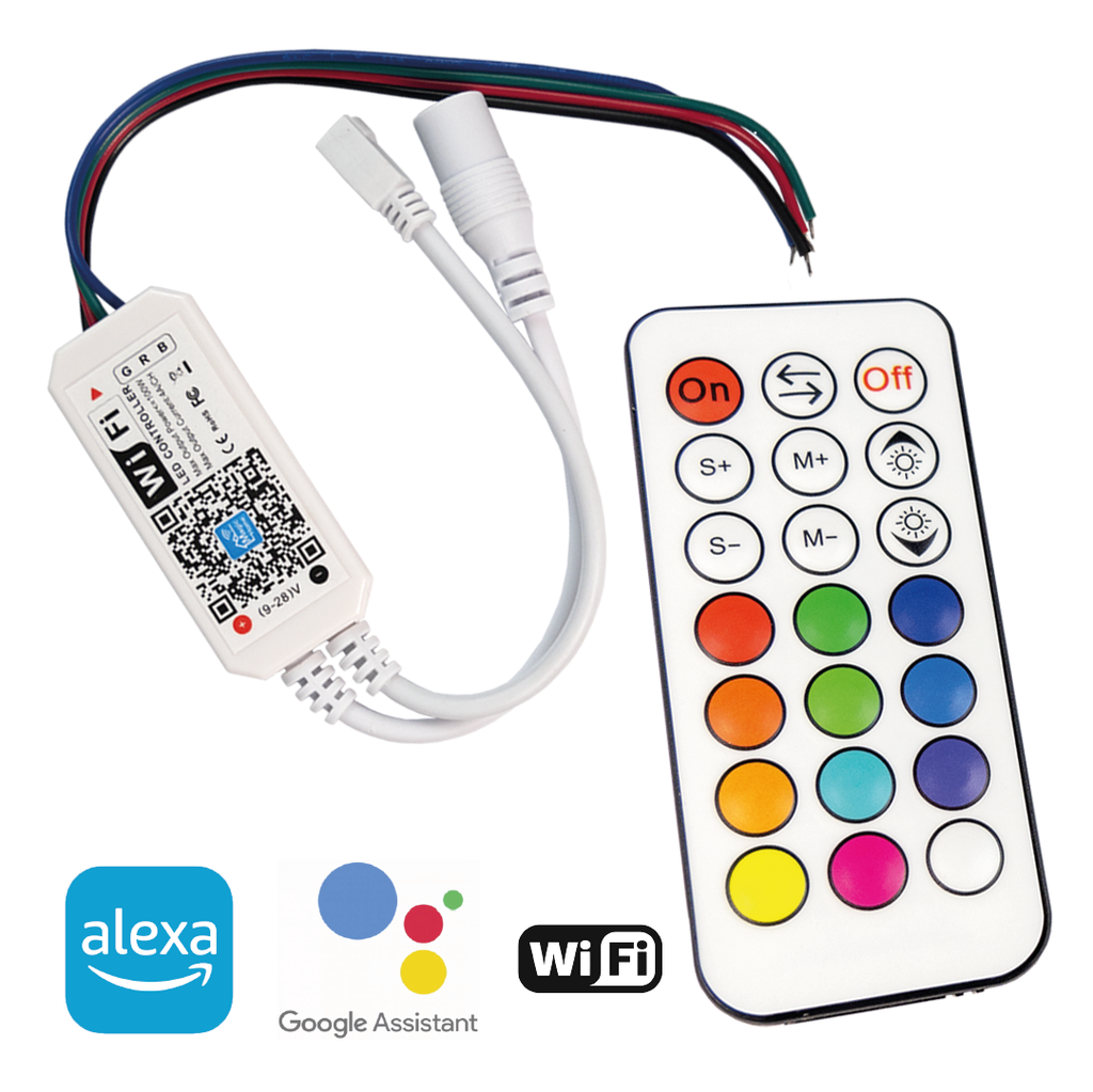 Controlador RGB con mando y Wi-Fi, DC12V: 144W / DC24V:  288W