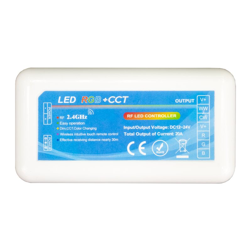 Controlador 2.4GHz. para RGB+CCT (8 zonas máx.) DC12V: 240W / 24V:480W
