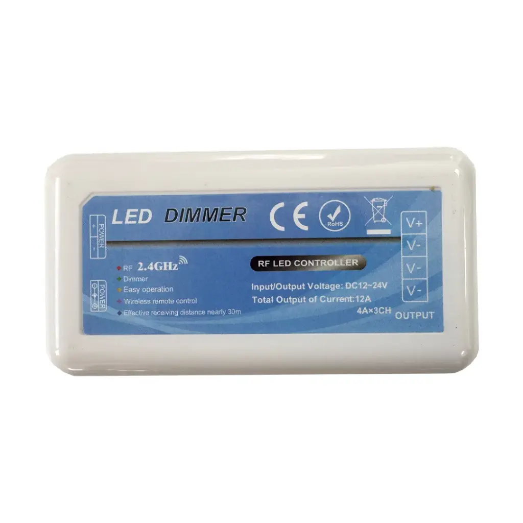 Controlador 2.4GHz. para monocolor (3 zonas máx.) DC12V: 144W / 24V:288W