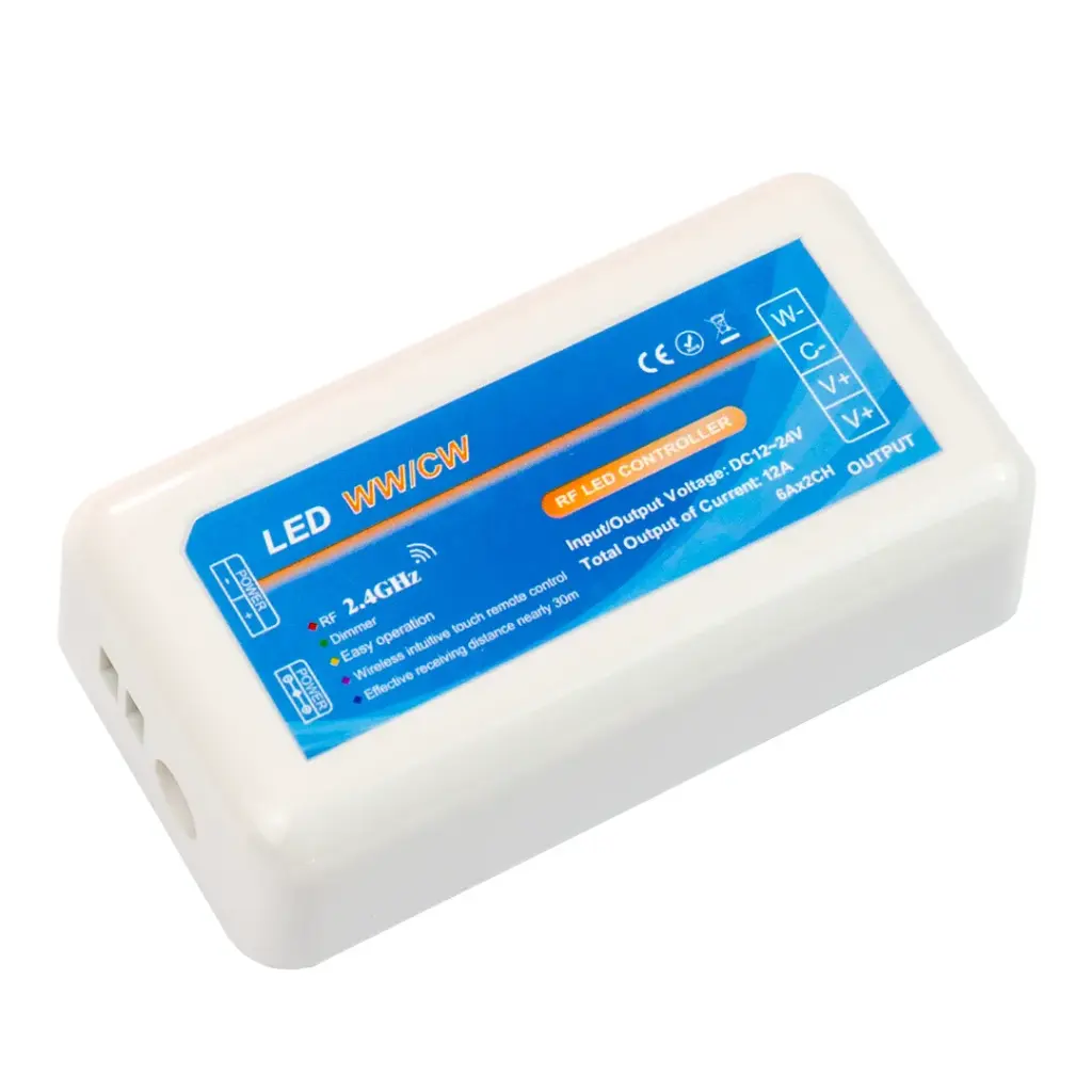 Controlador 2.4GHz. para blanco cálido + blanco frío  (3 zonas máx.) DC12V: 144W / 24V:288W