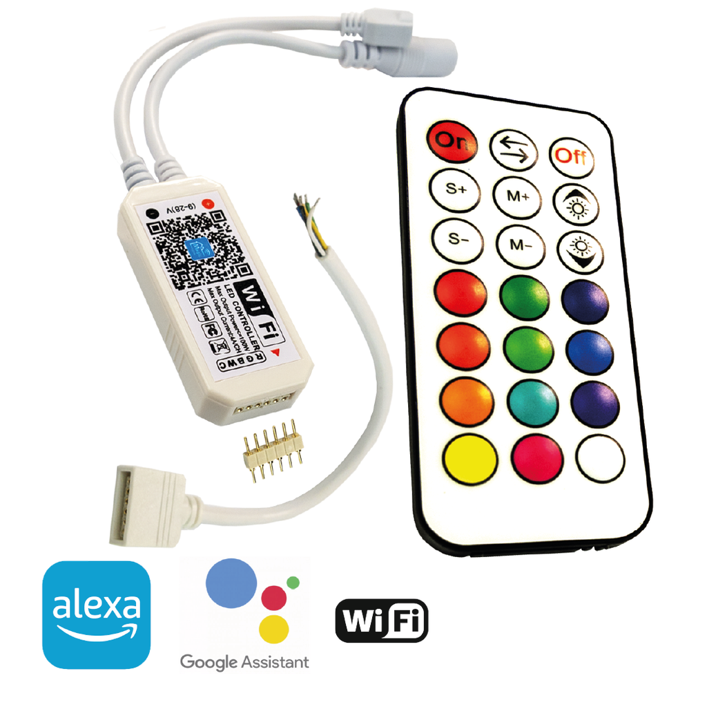 Controlador RGB+CCT con Wi-Fi y mando, DC12V: 192W / DC24V: 384W