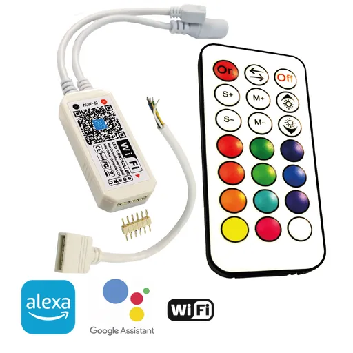 Controlador RGB+CCT con WiFi y mando, DC12V: 192W / DC24V: 384W