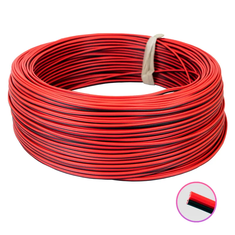 Cable de 2 hilos para tiras LED en rollo de 100 metros.