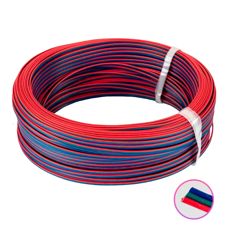 Cable DC de 3 hilos para tiras LED en rollo de 100 metros﻿
