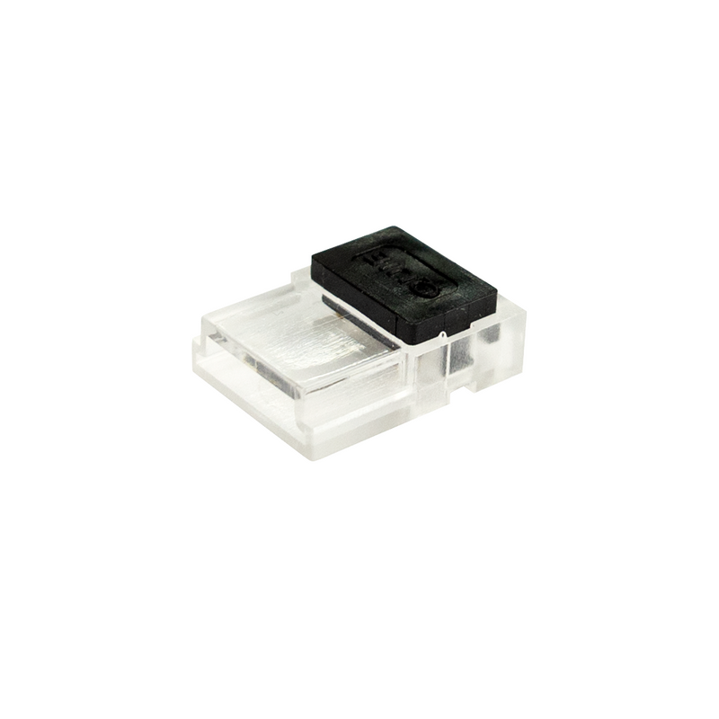 Conector de tira LED monocolor IP20  de 10 mm. a cable de 2 hilos