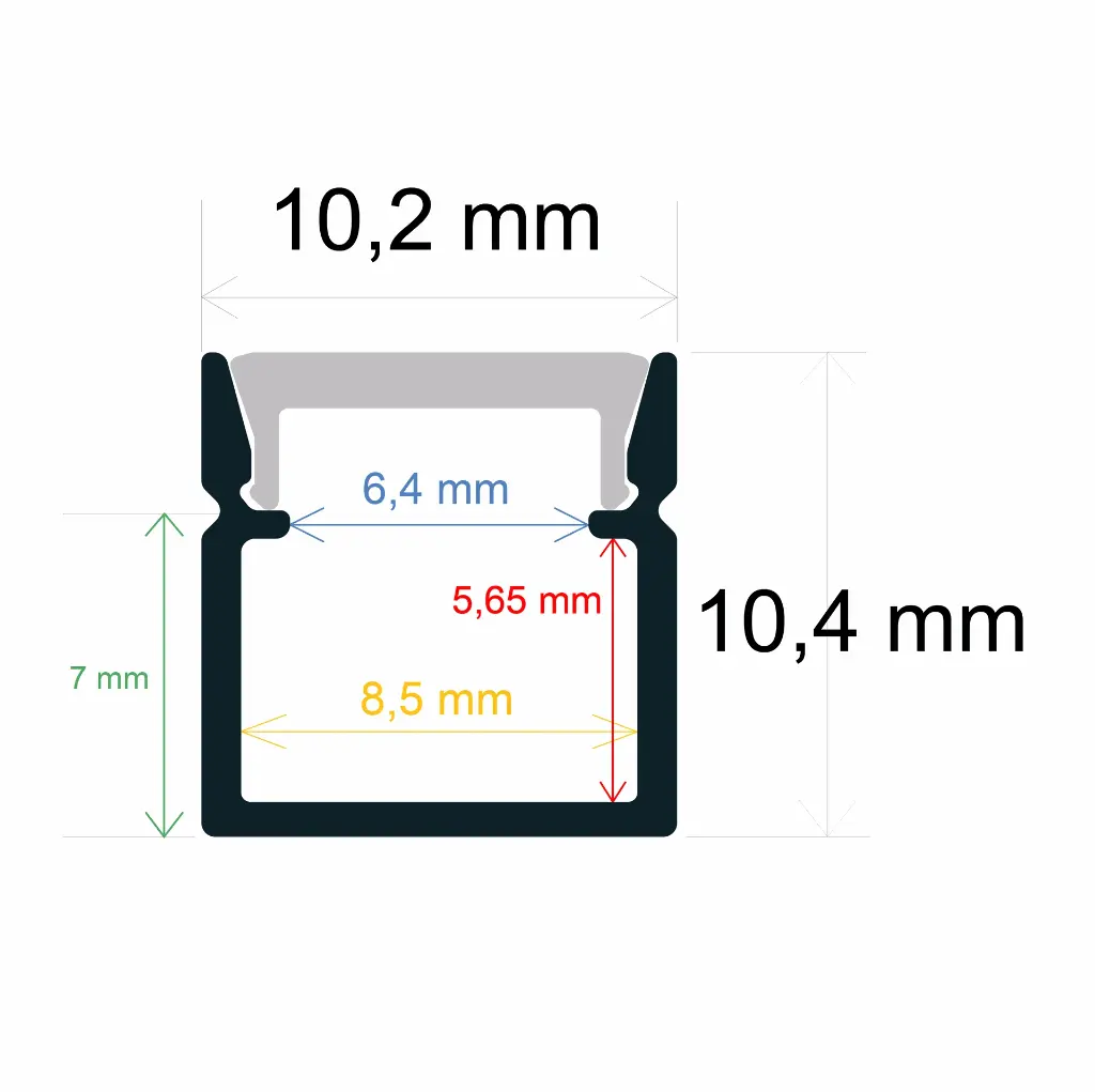 Surface profile 10.2 mm x 10.4 mm