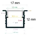 Perfil LED para empotrar 17 mm x 12 mm