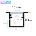 Perfil LED para empotrar 15 mm x 10,4 mm