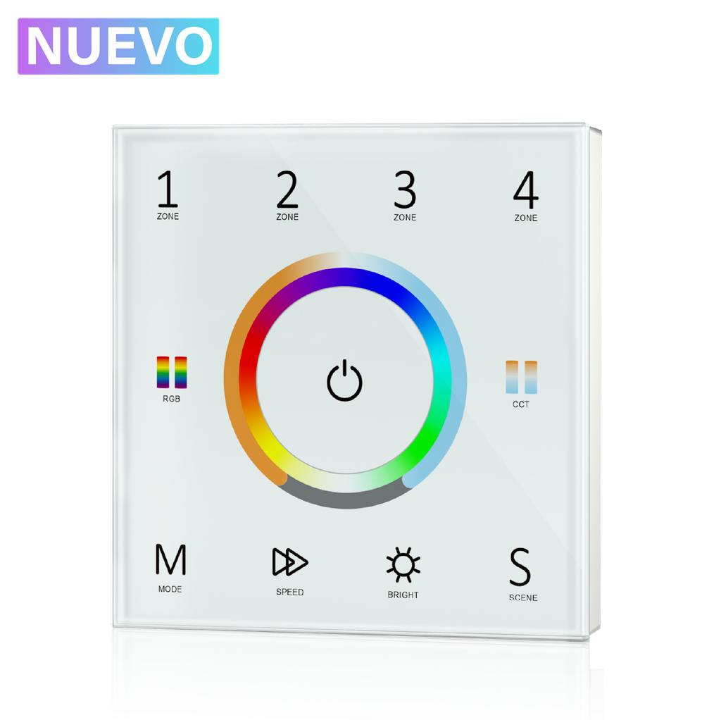 Mando empotrable universal (5 en 1) inalámbrico 4 zonas. MUPB4