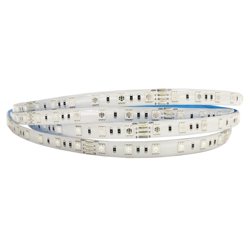 Tira LED 14,4W DC24V 60LEDs/m SMD5050 IP65 RGB 10mm 5m (copia)