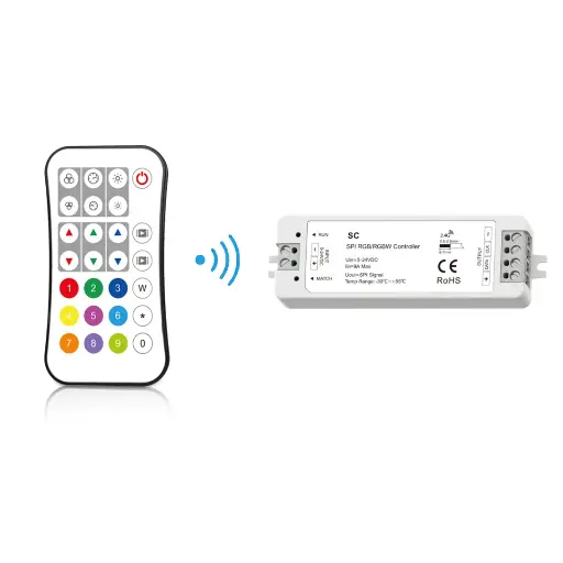 [202136] Controlador SPI LED RGB/RGBW con mando 2.4GHz