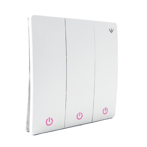 [2210131] Interruptor inalámbrico blanco. 3 botones