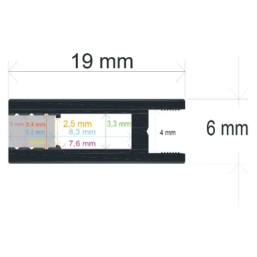 [160619] Profilo LED extra sottile da superficie (6 mm x 19 mm)