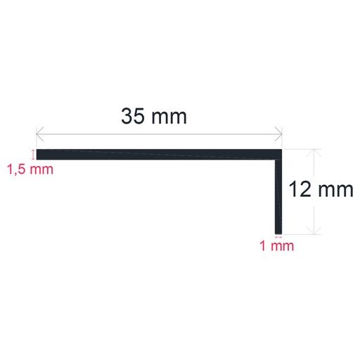 [161235] Profilo LED (12 mm x 35 mm)