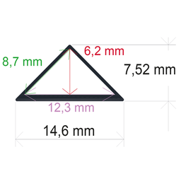 [161508] Perfil LED triangular de 14,57 mm x 7,4 mm 