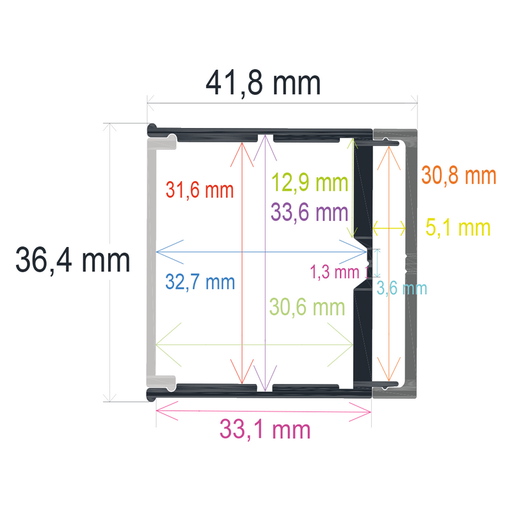 [163541] Profilé LED en saillie avec option suspendue, 36,4 mm x 41,8 mm