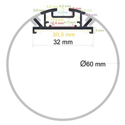 [16460] Perfil LED cilíndrico de ø 60 mm